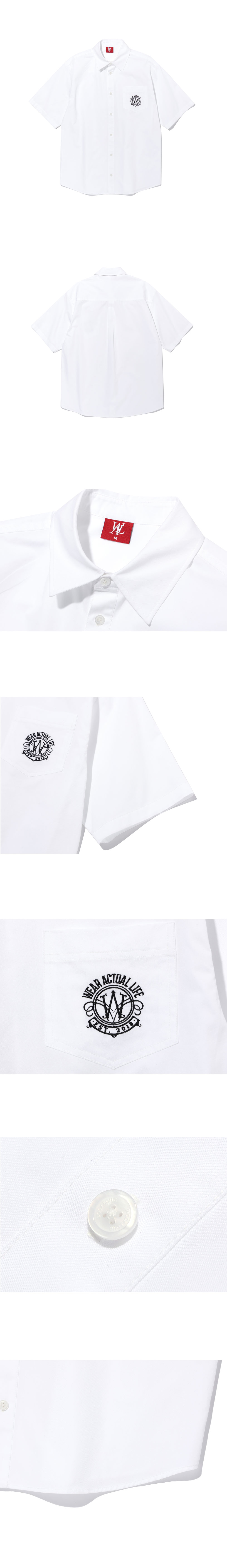 우알롱(WOOALONG) Circular pocket overfit shirt - WHITE - 109,000 